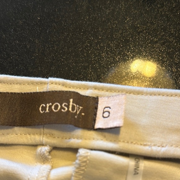 Crosby Beige Button-Accent Cropped Beige Trousers - Picture 7 of 10